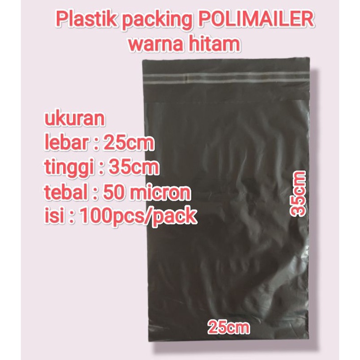 

Polymailer hitam⚫ ukuran 25x35/ plastik packing