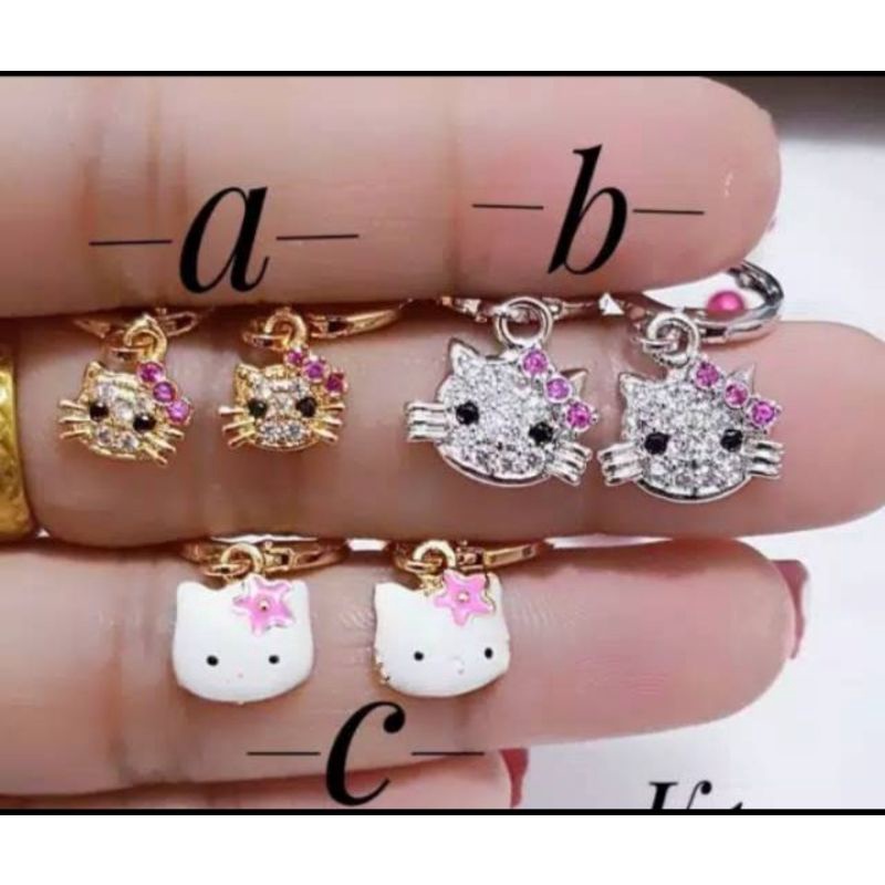 Anting anak karakter hello kitty ready yg warna gold titanium gold 18k