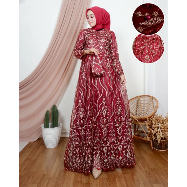 Gamis pesta/kebaya busui/kebaya original/gamis brokat/gamis pesta terbaru