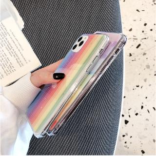 Casing Soft Case Warna Gradasi Pelangi untuk iPhone 12 Pro