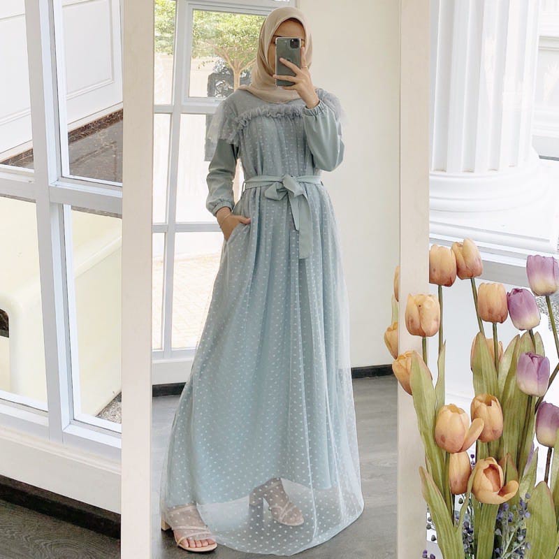 GAMIS JASMINE  BRUKAT TILE DOTTY / GAMIS MURAH / DRESS BRUKAT WANITA KONDANGAN MURAH ZURA MAXY GAMIS