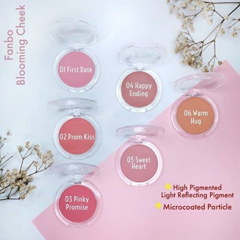 new fanbo blush on || fanbo blooming cheek blush on padat