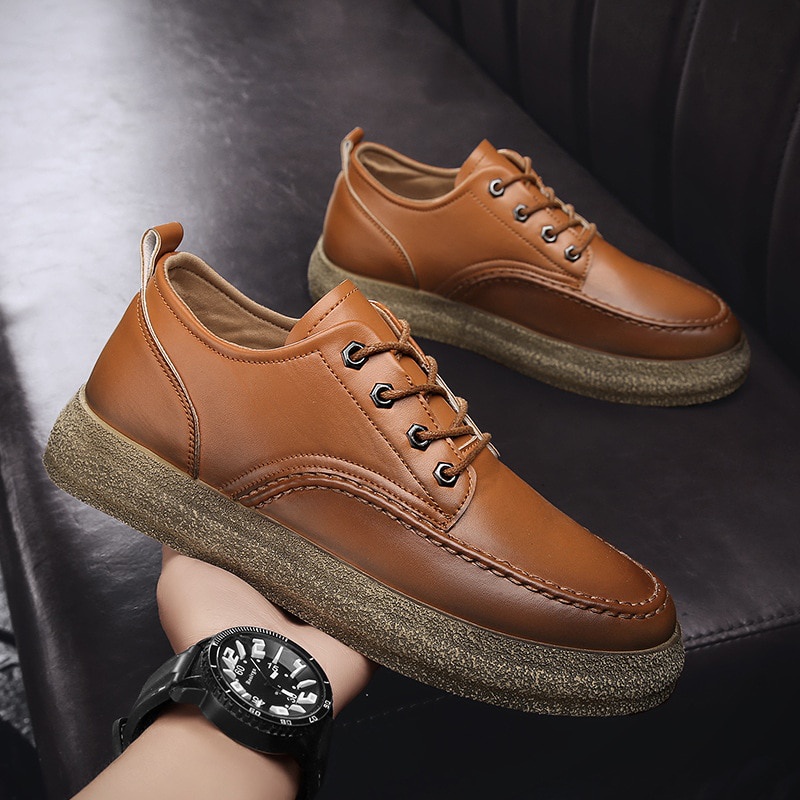 Sepatu Sneakers Pria Pennay Nerley Leather PU Retro Formal Kasual Santai