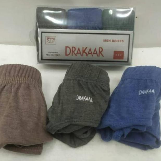 CELANA DALAM PRIA DRAKAR MIKA ISI 3 PCS WARNA TUA/SEMPAK MURAH/SEMPAK  PRIA BAGUS MURAH/ (ART. 6718)