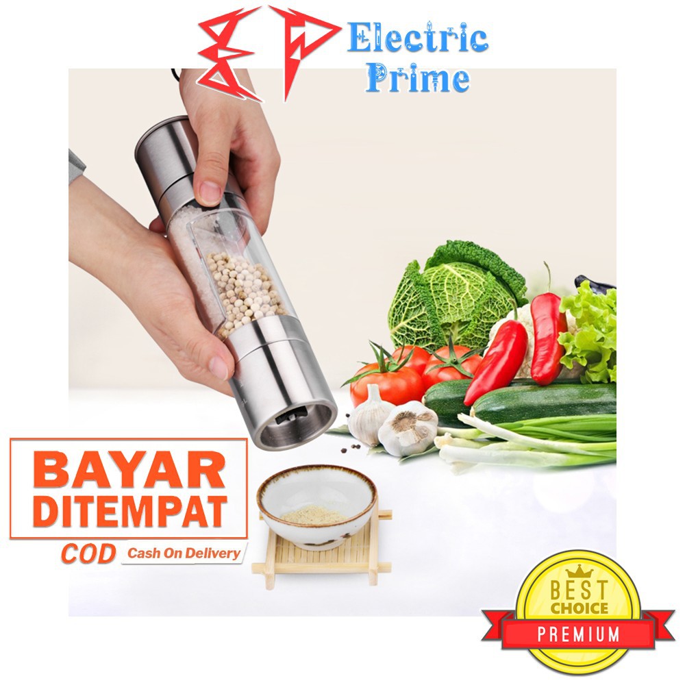 Pepper Grinder Penghalus Manual Bumbu Bubuk Makanan 2in1 Alat Penggiling Lada Merica