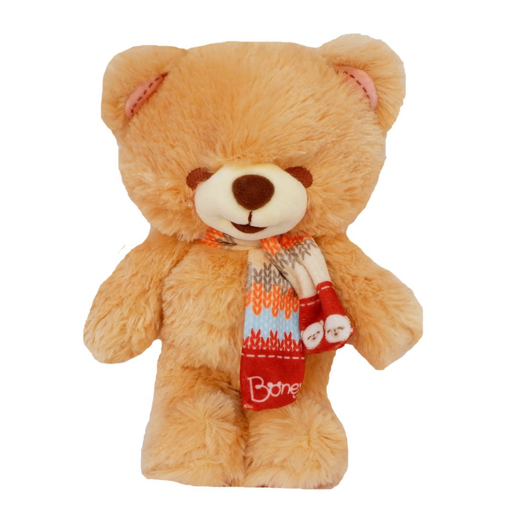 Boneka Beruang teddy bear Std Boney 28cm Tan With Syal plush anak imut di pegang anti rontok mini bear