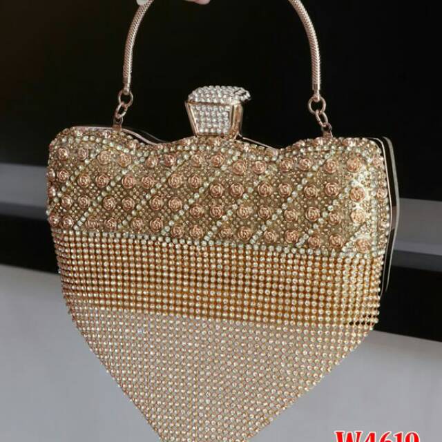 *Clutch Bag/ Tas Pesta W4619*
Bahan         : Diamond+Kulit Sintetis