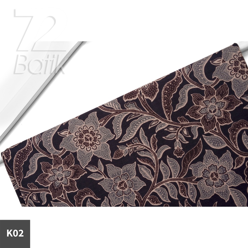 KAIN BATIK PREMIUM Bahan Katun Motif Kembang Sekar Warna Hitam Item Ireng Coklat 722594 Cap 72 Jarik Jarit Samping Kebat Panjang Batik Katun Modern Premium Bahan Seragam Batik Pernikahan Kantor Keluarga Murah Kamen Jadi Batik Bali Lembaran