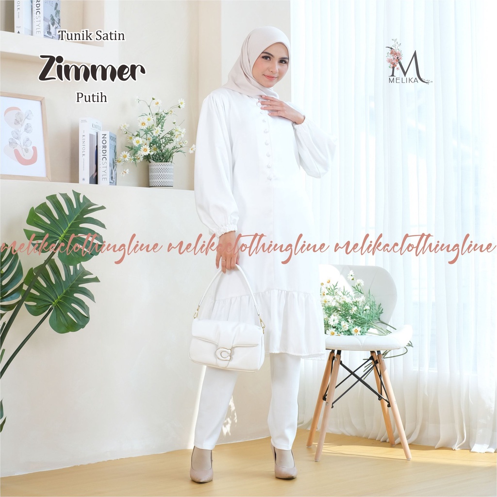 Melika - Midi Dress/Tunik Satin Silk Premium Zimmer