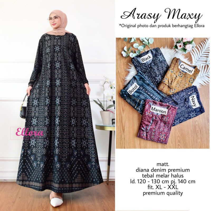 Gamis Diana Denim//Arasy Maxy