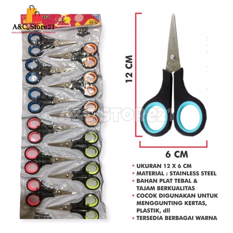 

Gunting kecil stainless steel PROMO Renceng isi 12 pcs