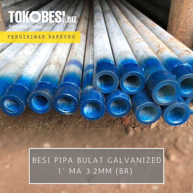 Besi Pipa Bulat Galvanized 1"ma 3.2mm (br)