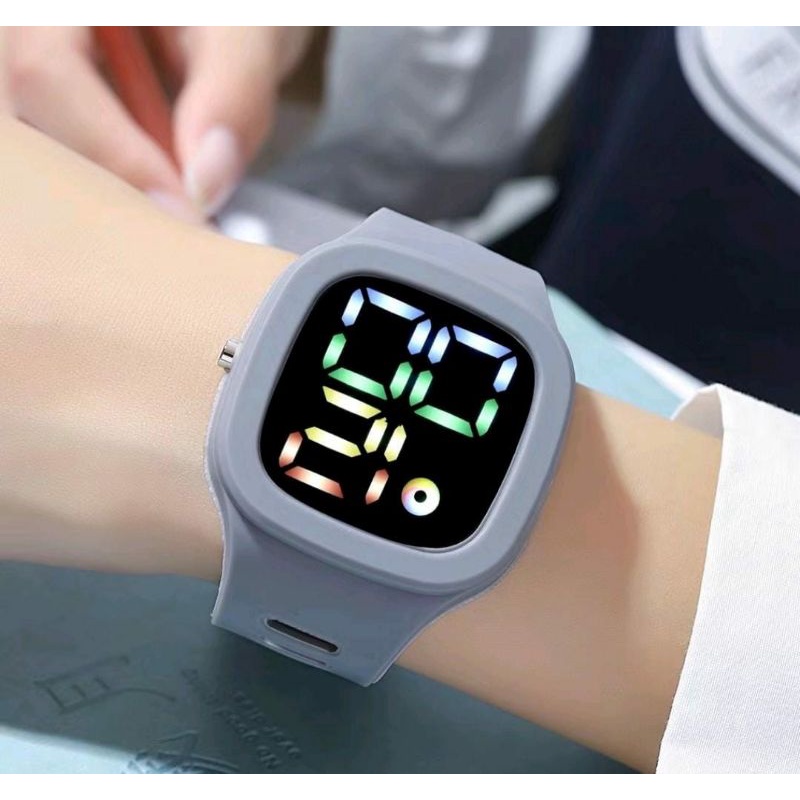 Jam Tangan Led Pria Wanita Rubber Kasual Terlaris Trendy Fashion