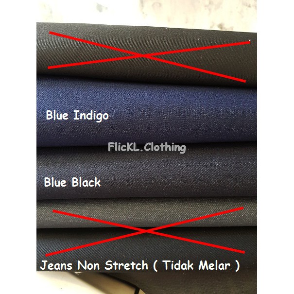 Bahan Kain Jeans Denim Sakura Non Stretch Tidak Melar Rollan