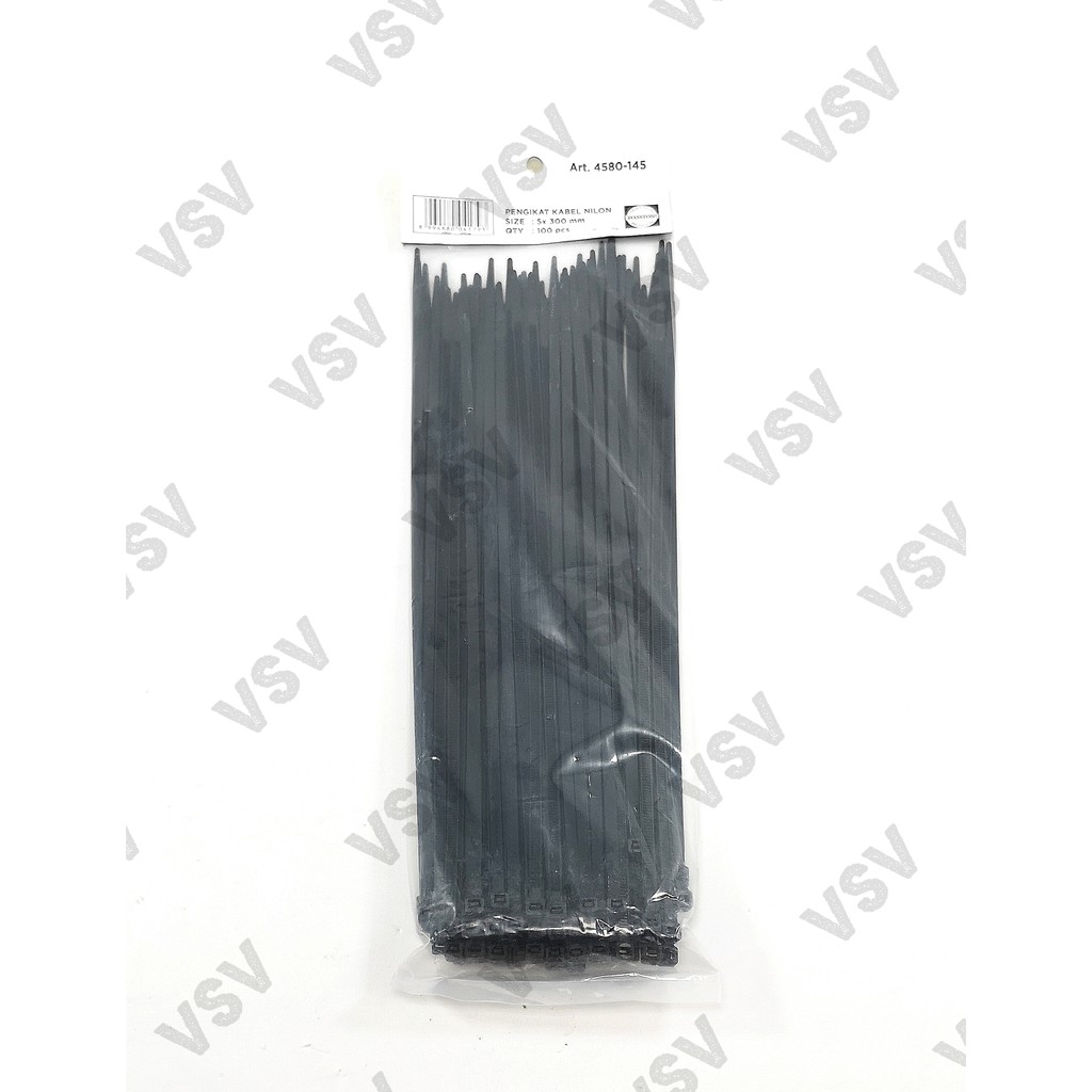 Hasston Kabel ties 5x300mm Hitam 4580-145 Nylon Cable ties