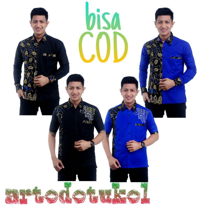 Koko Batik Fashion Muslim Kombinasi C07 Al Haramain Hijau S/M/L/XXL Dewasa