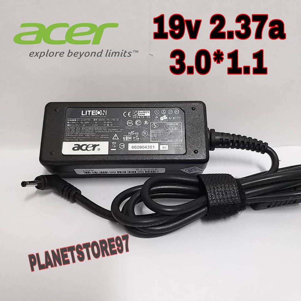 Adaptor Charger Laptop Acer Aspire V3-372 V3-372T 19V 2.37A (3.0*1.1mm)