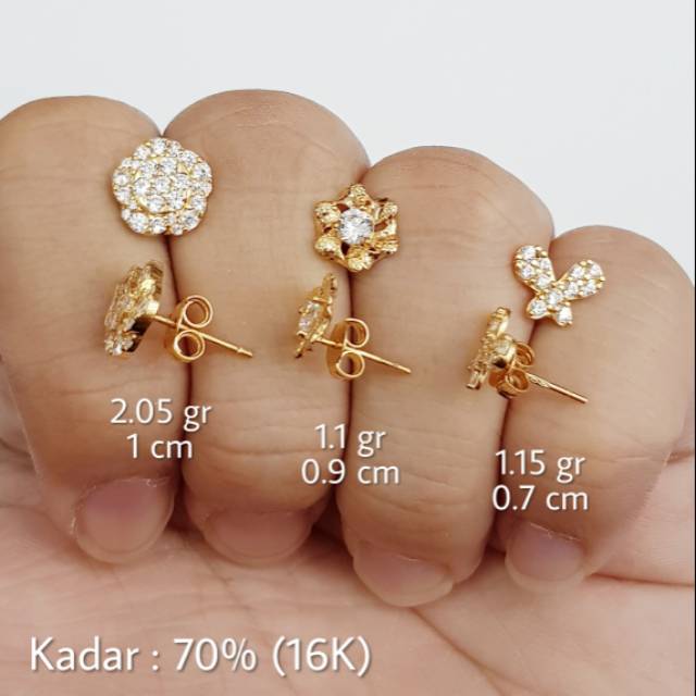 GC - GIWANG / ANTING EMAS TUSUK KADAR 70% (16K)