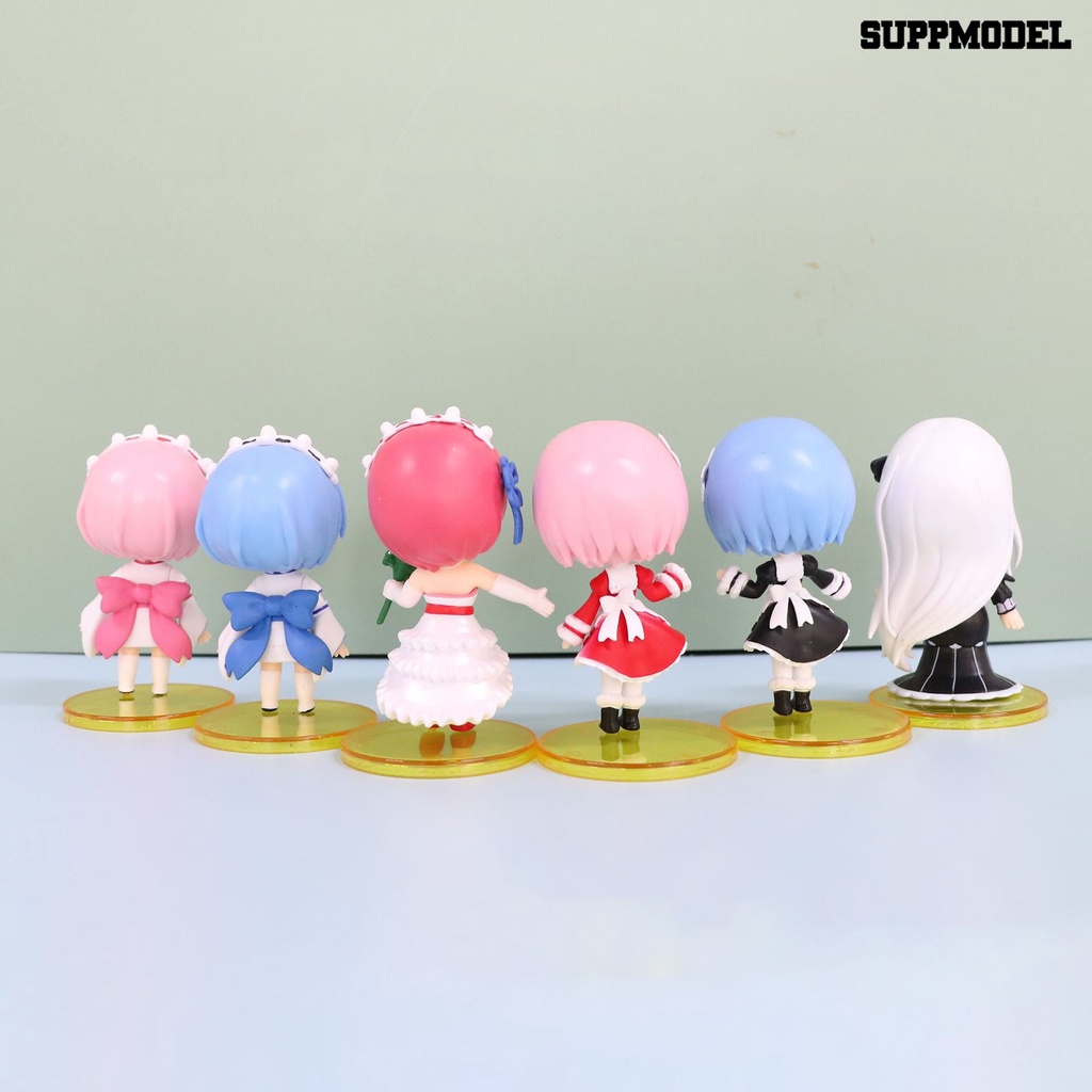 6pcs / Set Action Figure Anime Life In A Different World From Zero Rem Untuk Dekorasi Kue