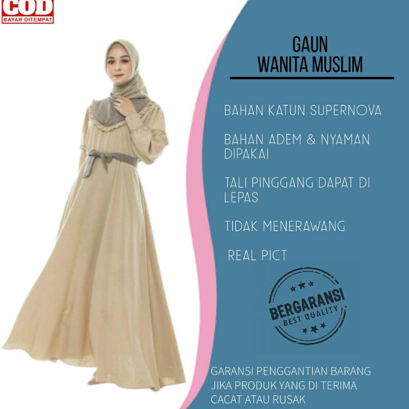 Baju Gamis Busana Muslim Wanita Hawa  Mewah Elegan Promo Terbaru Gaun 2020 2021 Syari