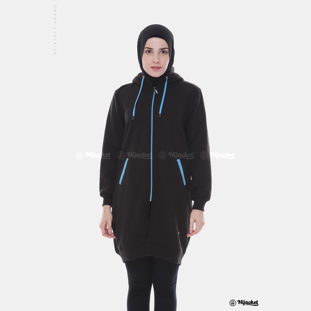 Hijacket Basic Black Series Origilal Jaket Hijabers Bahan Premium Fleece yang 