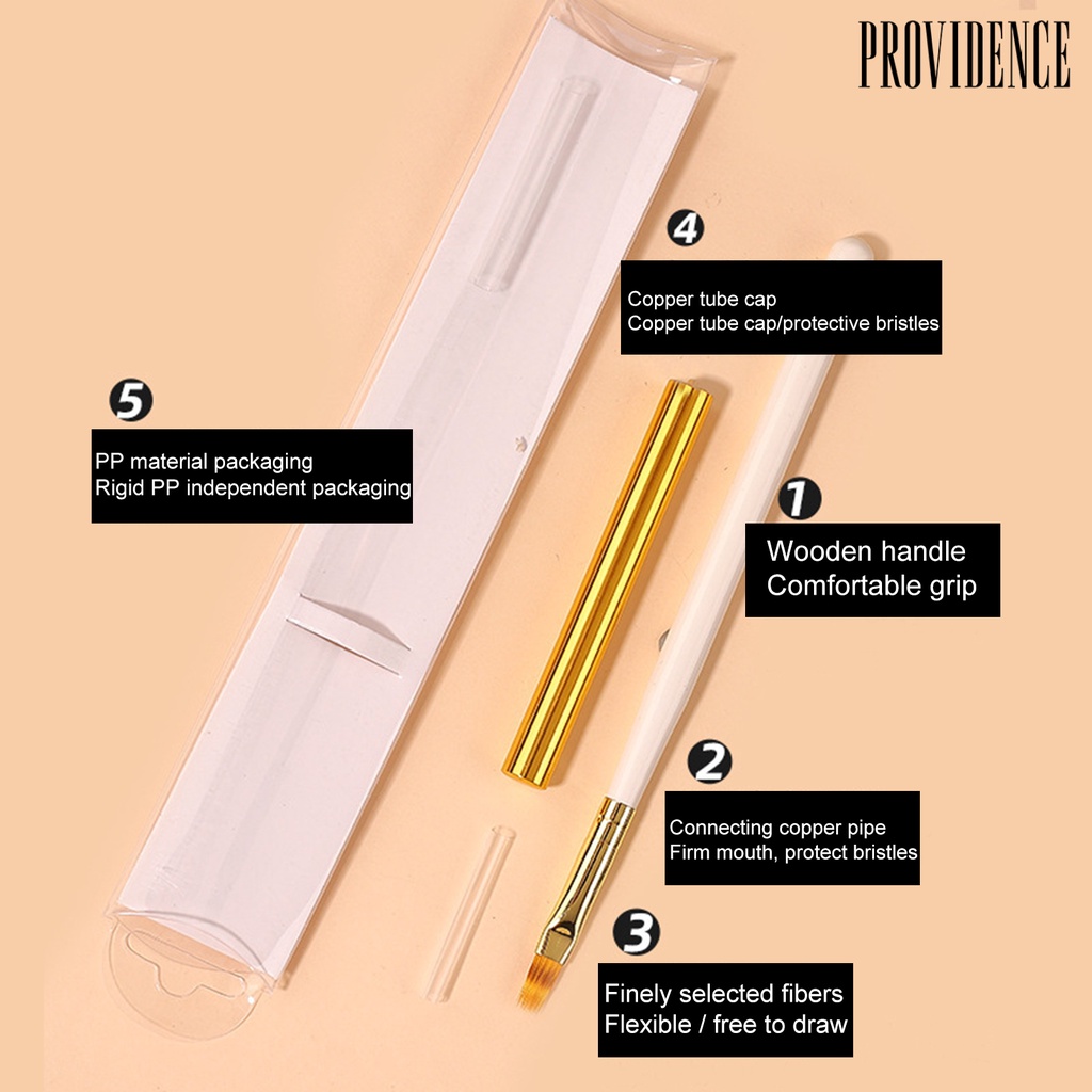 Providence Kuas Nail Art UV Gel Akrilik Bulu Lembut Multifungsi