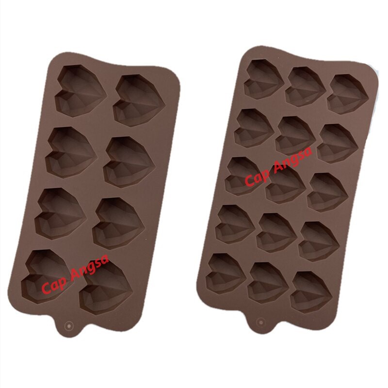 3D SILICON MOULD HEART CETAKAN SILIKON HATI LOVE LOYANG TART COKLAT FONDANT SILICONE MOLD PINATA MOUSSE CAKE 15 CAVITY