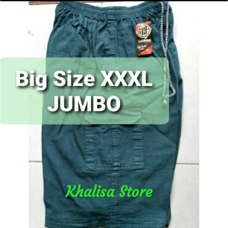 ✓✓ PROMO ✓✓ Celana Pendek Kain Tebal BIG SIZE JUMBO XXXL  Motif Polos / Doreng Us Army