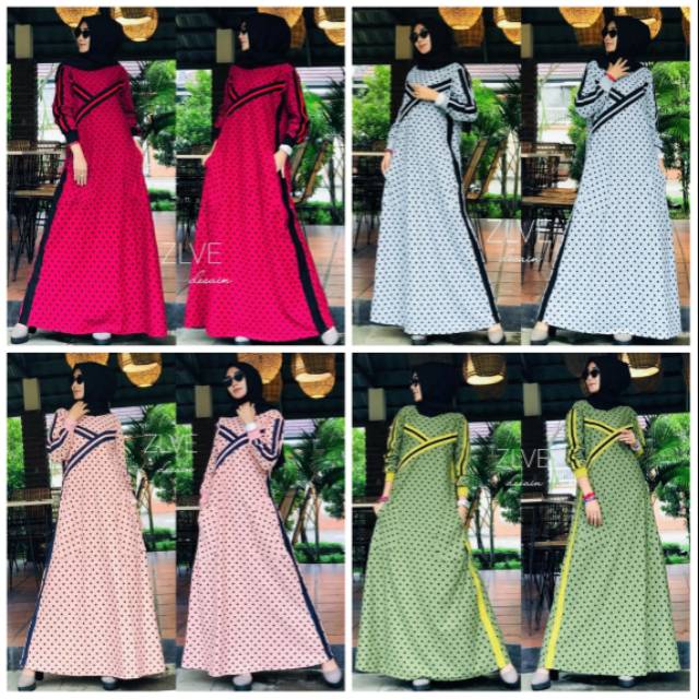 NEW ARRIVAL GAMIS KAOS IMPORT / GAMIS MODERN // BAHAN LEMBUT// GAMIS POLKADOT