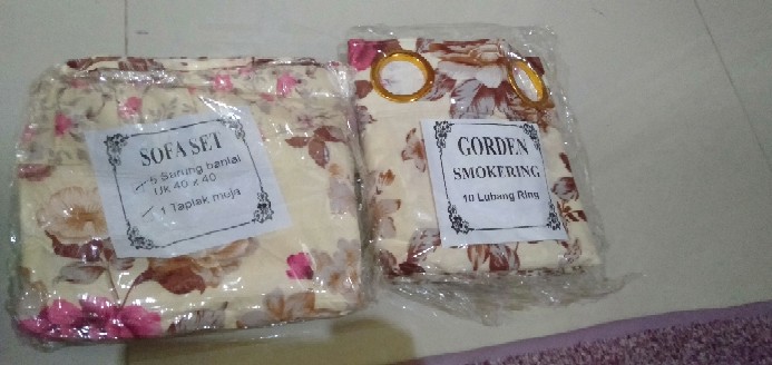 Terlaris Grosir Gorden Smokering Homemade Motif Brown Flower Ukuran 120x220