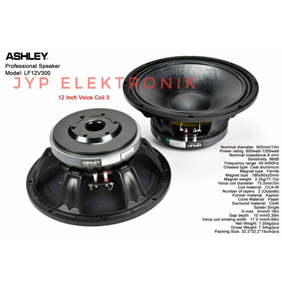 Speaker Ashley LF12V300 / LF12 V300 / LF 12V300 12inch ORIGINAL