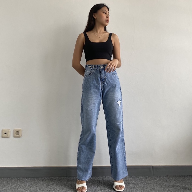INNIU Nikita Jeans Kulot Panjang Ripped-2