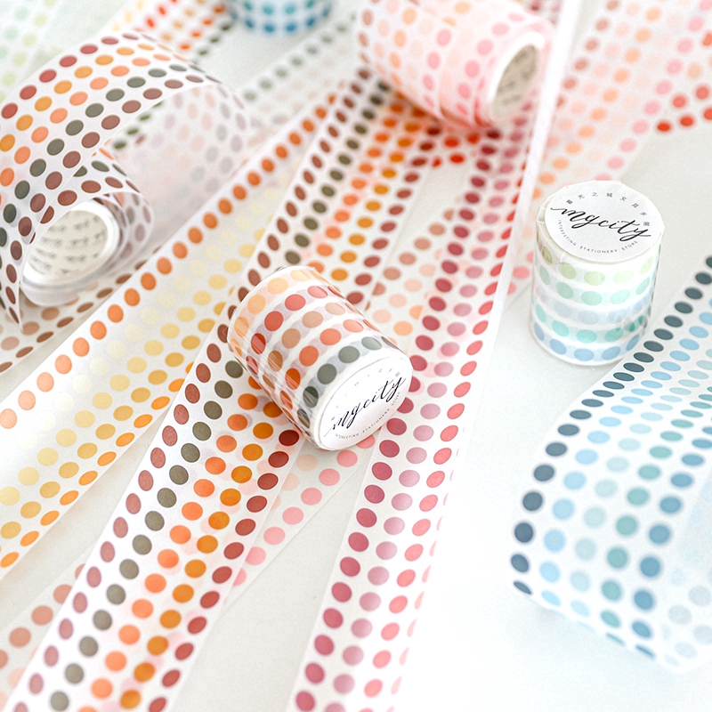 1pc Stiker Kertas Selotip Washi Gambar Dot Untuk Dekorasi 1pc Stiker Kertas Selotip Washi Gambar Dot Untuk Dekorasi