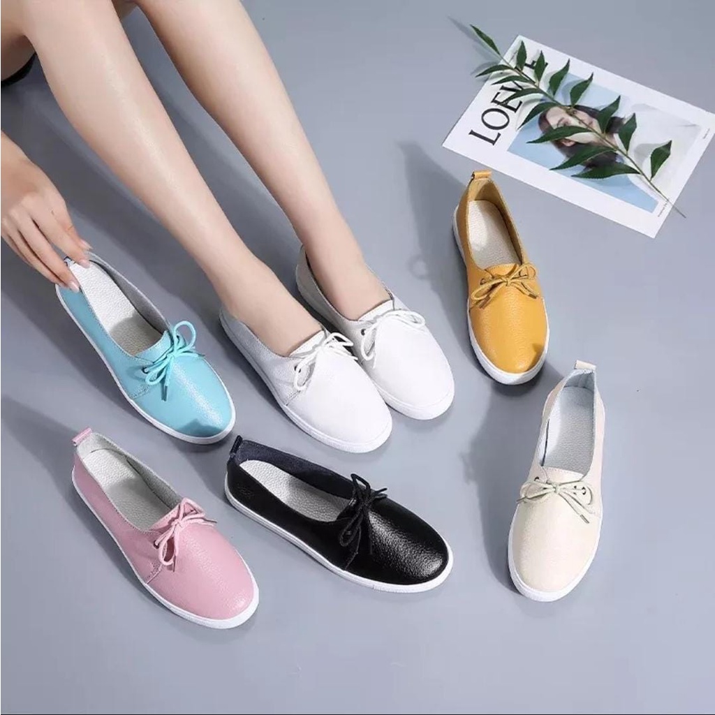 Arumy-Sepatu Wanita Slip On Loafer Casual Slavina Trendy model 2021/sepatu kuliah/sepatu sekolah/sepatu santai ukuran 37-40/sepatu trendy model 2022 COD/DINDA Sepatu Wanita Slip On Loafer Casual Slavina Trendy model 2021