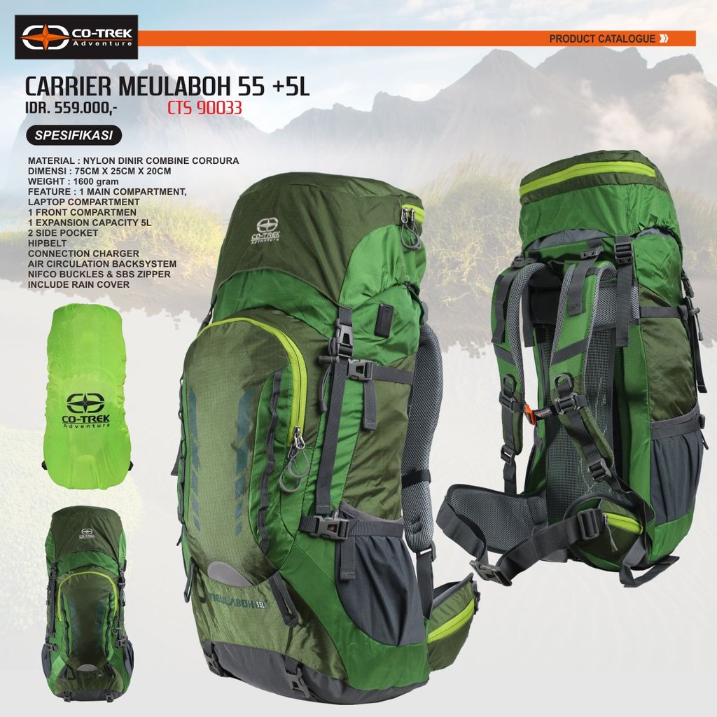 Carrier Tas Gunung Cotrek Meulaboh 55+5 with Air Circulating System