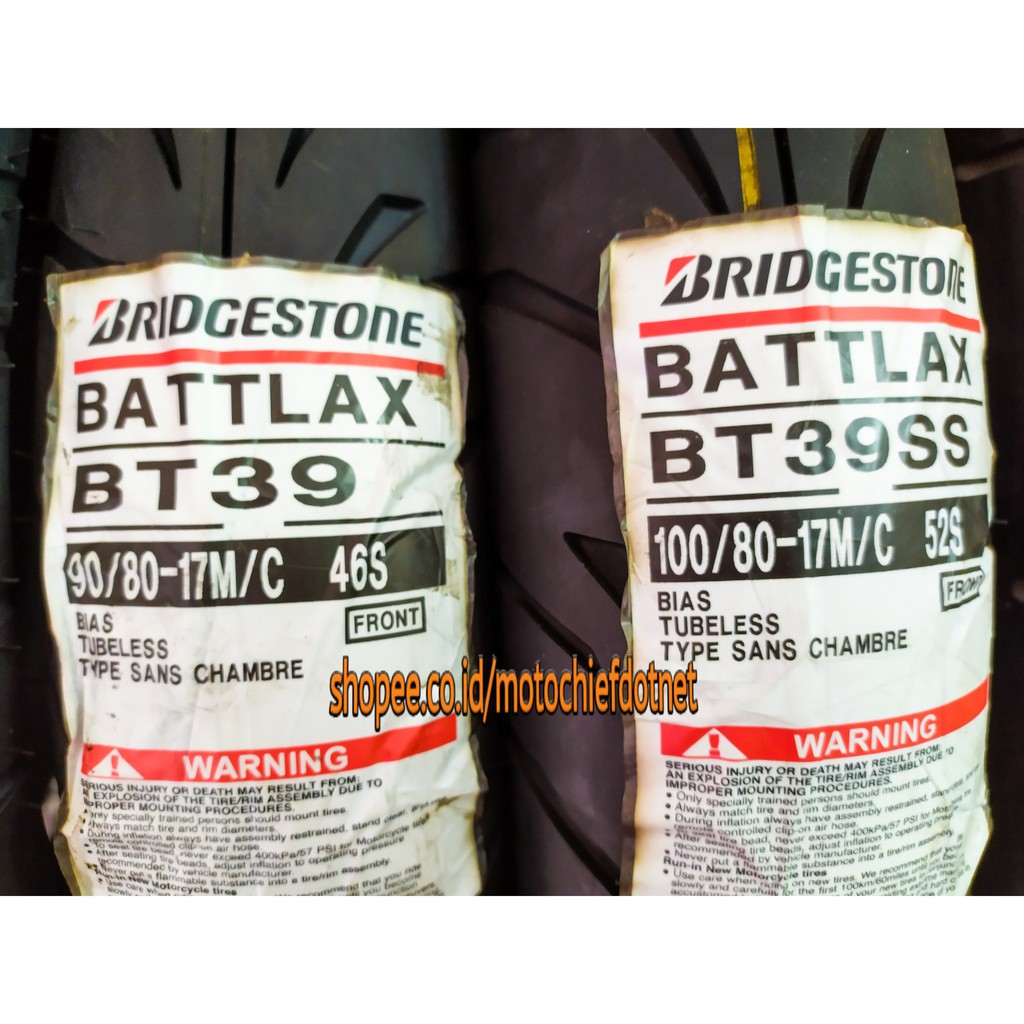 Ban Bridgestone Battlax BT39 90/80 - 17 & 100/80 - 17