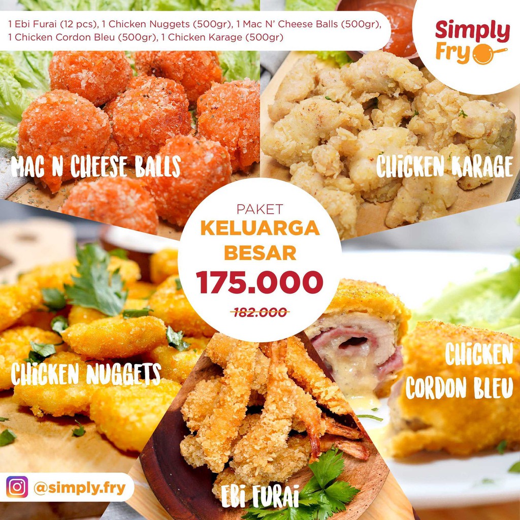 

Paket Keluarga Besar (Isi 5 Pak Lengkap) / Frozen Food by Simply Fry