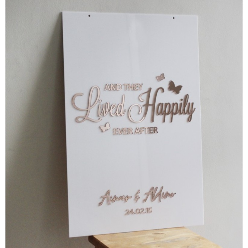 Acrylic Welcome Sign Rose Gold / Welcome Sign Akrilik