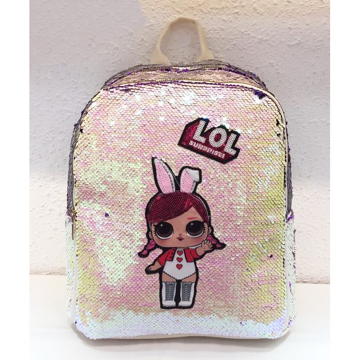 PROMO TAS JUMBO RANSEL Sequin Usap Payet Manik2 Bando Kelinci IMPORT - 17 inch