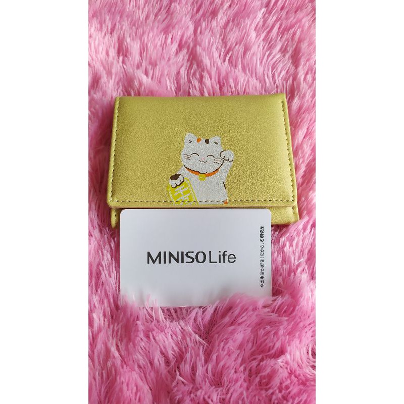 (NEW) MINISO Dompet Wanita Kecil Lipat 3 Kali Tas Mini Pendek Kulit wallet