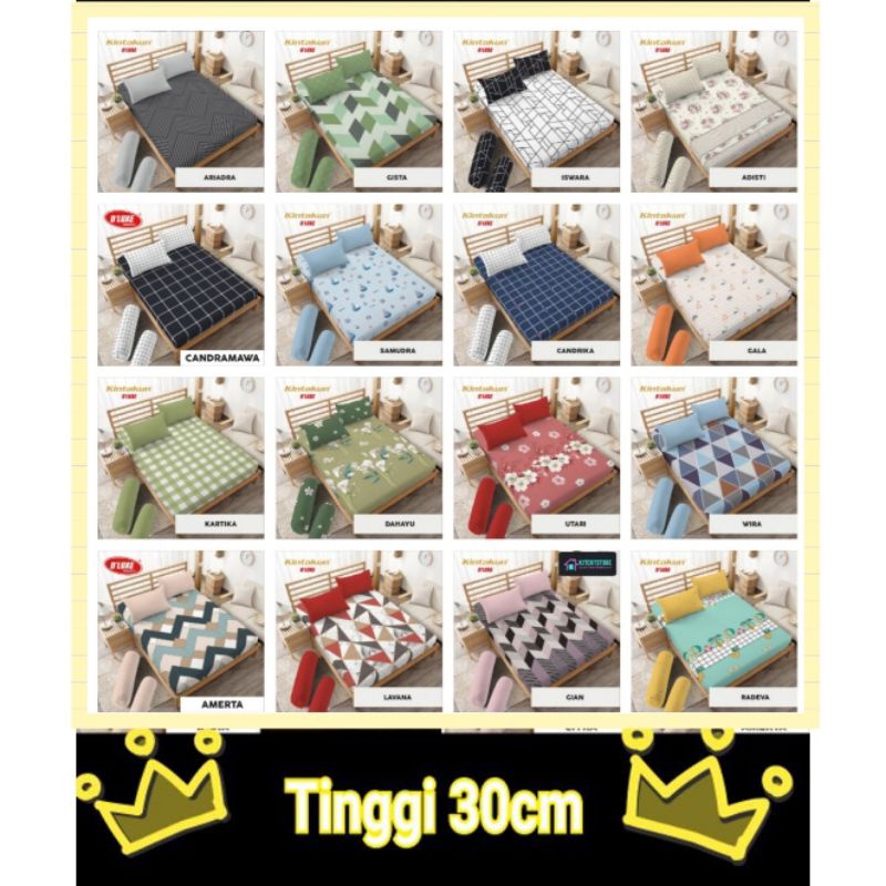 Sprei Queen Flat Kintakun Dluxe T30 (150x200 / 140x200 145x200) tinggi 30 Pilihan