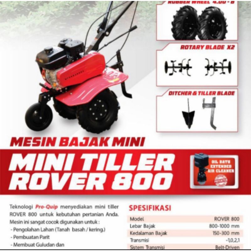 Mesin Traktor Bajak Sawah Mini Proquip Rover 800