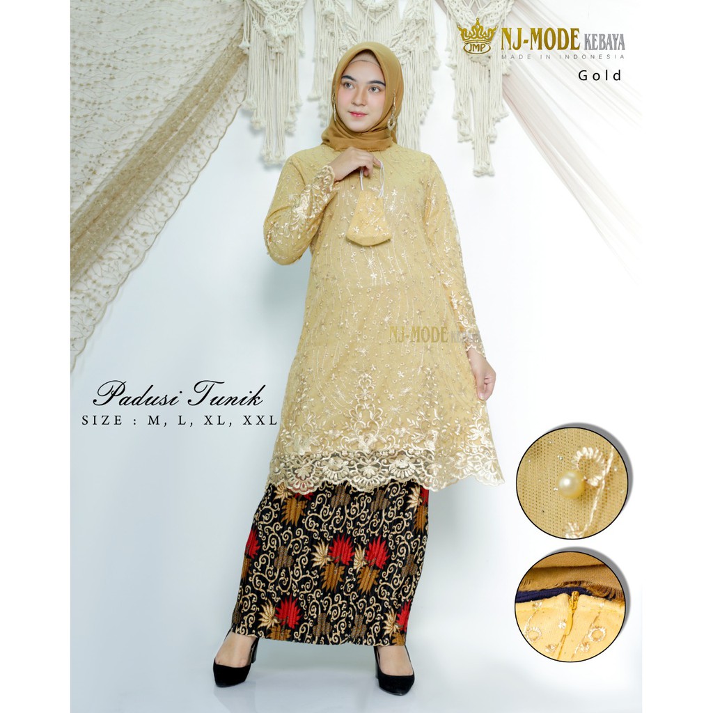 SET TUNIK TULLE BORDIR MUTIARA / TUNIK TULLE BORDIR TEBAL