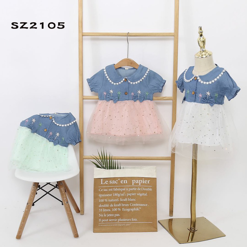 HappyOliver DRESS DENIM PALMBEACH 2105 EBV Baju Dress Anak Perempuan Import Model Gaun/Baju Dress Anak Perempuan Import/Dress Bayi Perempuan/Gaun Bayi Perempuan/Dress Pesta/Dress Bayi