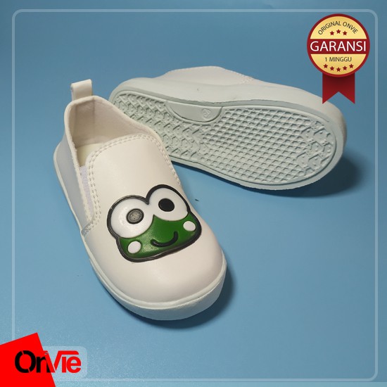 Sepatu Slip On Anak Motif Keroppi Karet 3D | Sepatu Kids Onvie