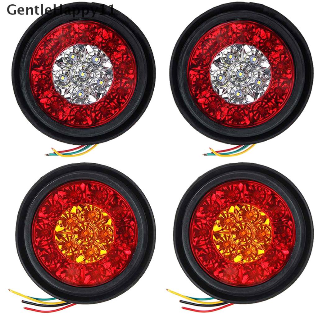 Gentlehappy 4 &quot;Bulat Merah/Amber 16-LED Truk Trailer Rem Stop Sein Lampu Ekor