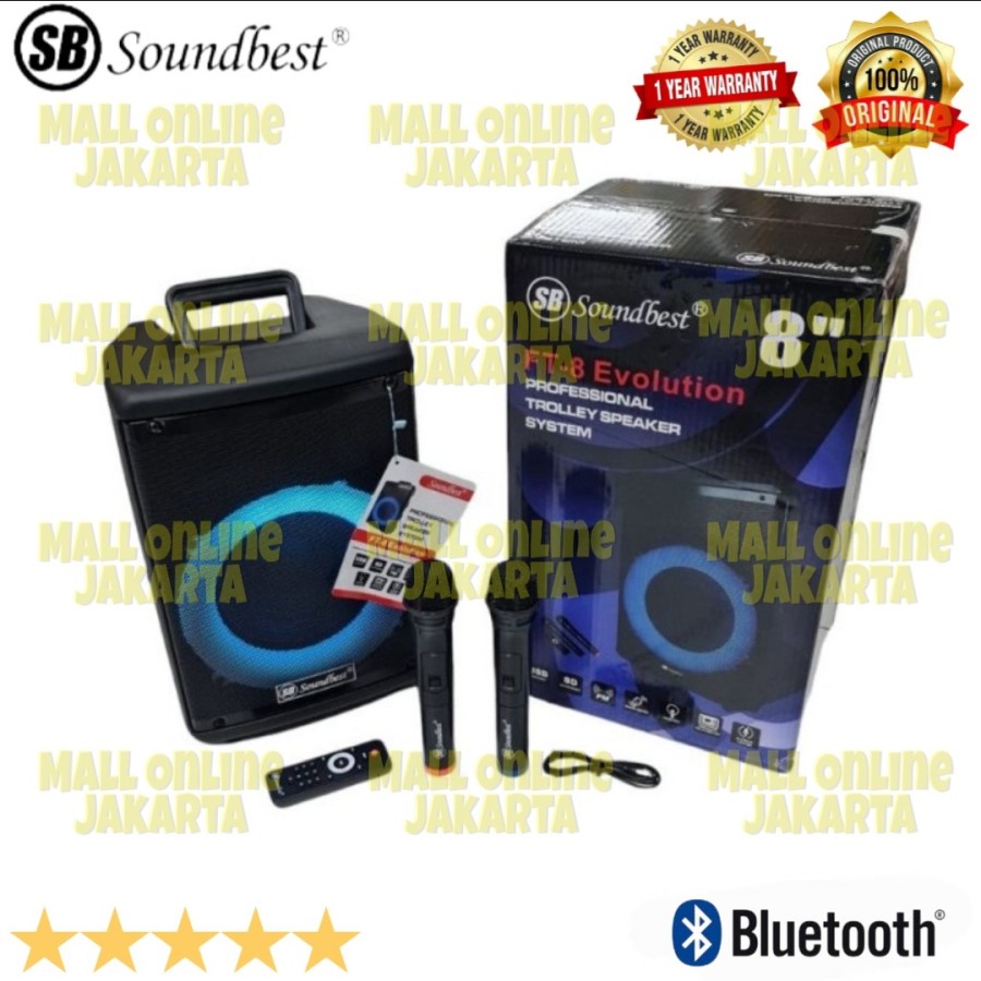 Speaker portable soundbest 8 inch ft8 evolution bluetooth ft8 evo