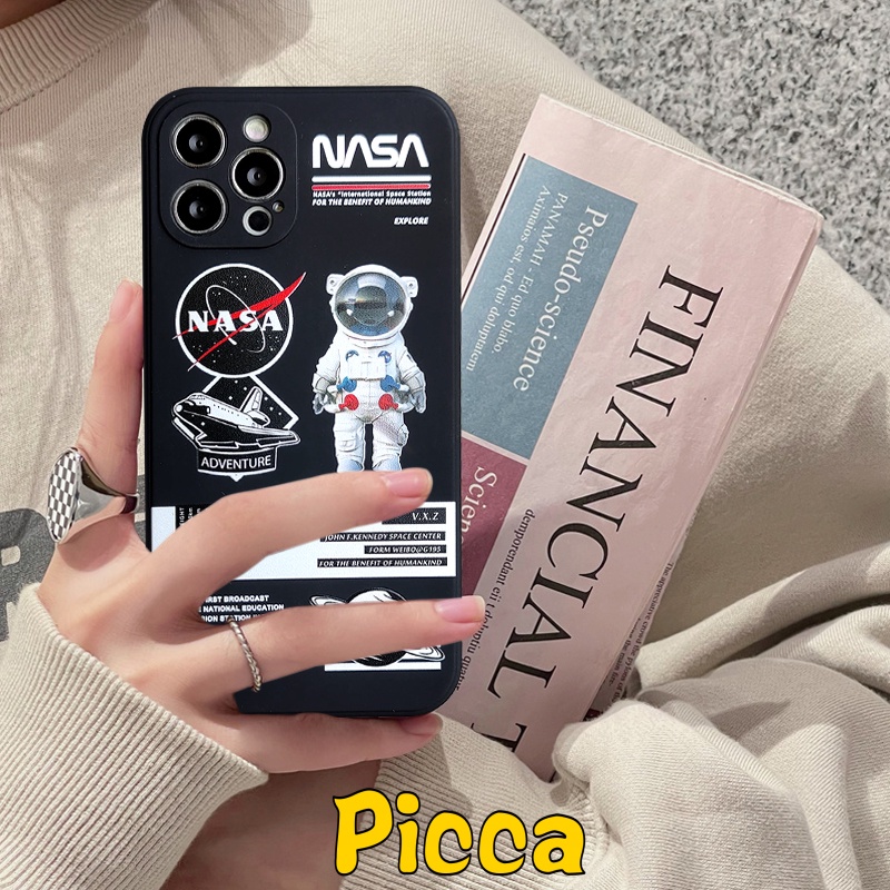 Case Infinix Hot 12i 12 11 10 9 Play Smart 4 5 6 Plus 12pro Hot 12 11 8 11s 9 20 20s 10t 10s 10Lite Note 11 12 G96 8 12 2023 Trendy Brand VAstronaut Nasa Space Couple Soft Sarung