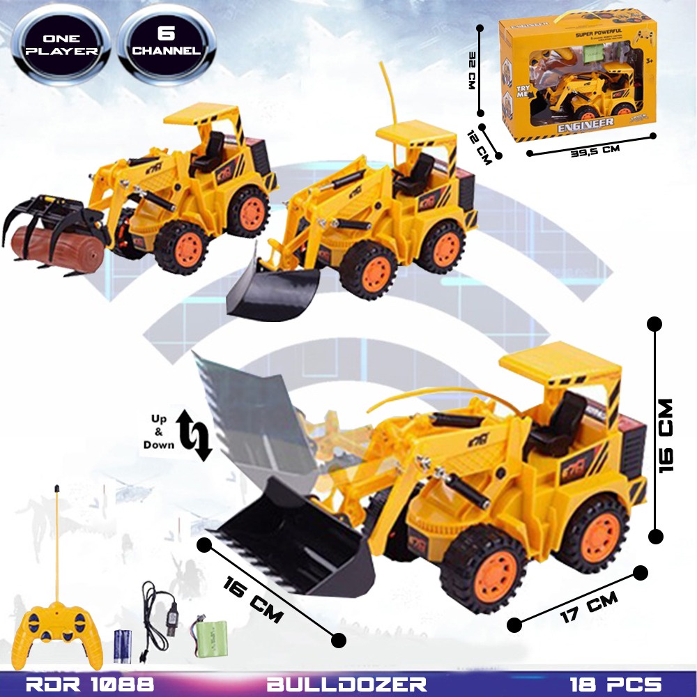 PROMO RDR1030 RDR1088 RC Buldozer Bulldozer Mainan Anak Mobil Mobilan Remote Control Excavator RADAR