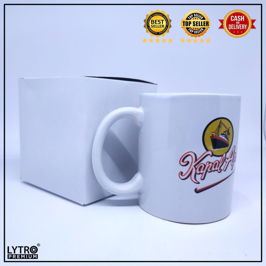 Mug - Gelas - Cangkir Keramik Kopi Kapal Api - Bisa Custom Foto / Nama Satuan